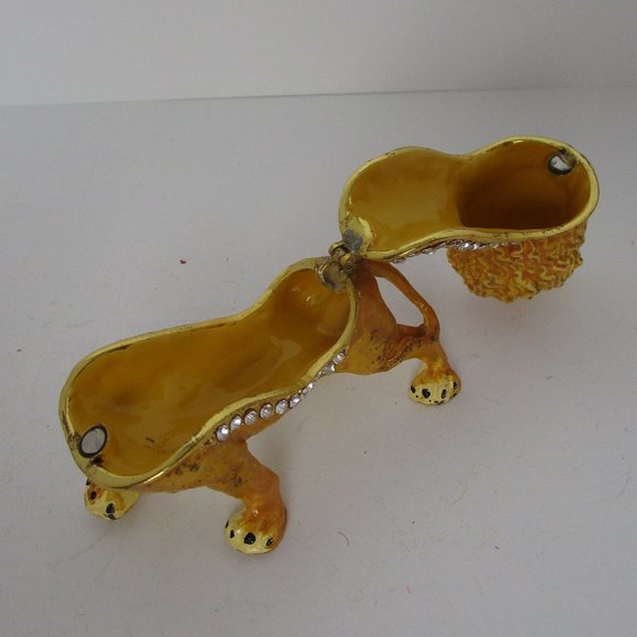 Austrian crystal enameled metal lion trinket box - Picture 4 of 4